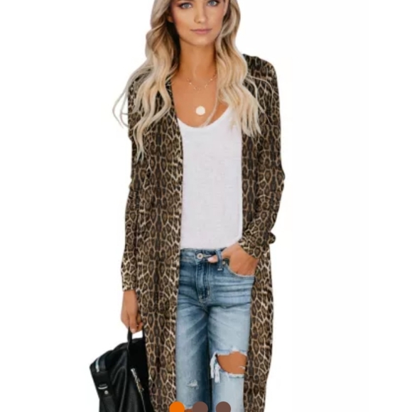 1 small left☀️New boutique leopard long cardigan - Picture 4 of 7
